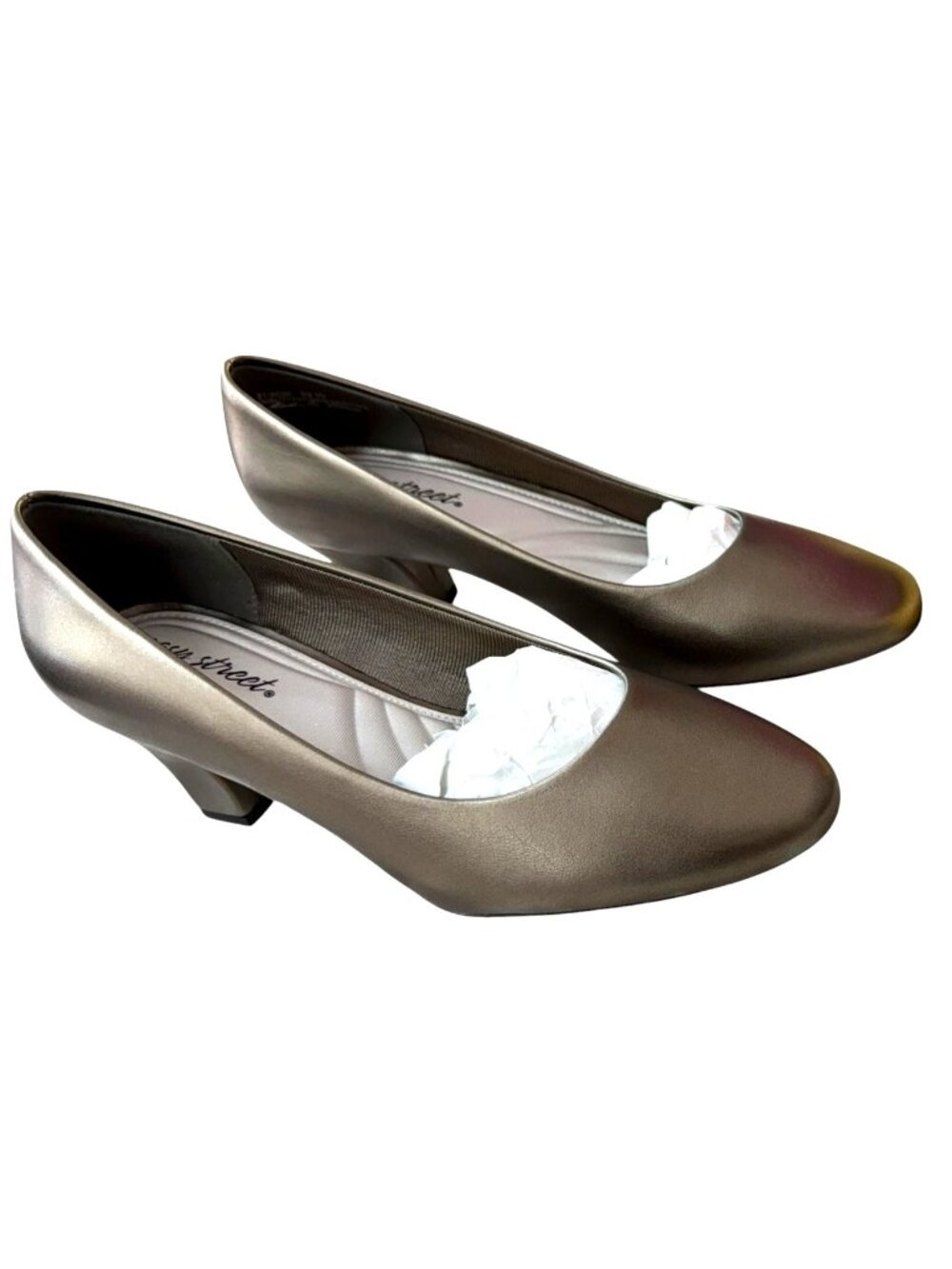 Easy Street‎ Pewter Ballari Pumps 9.5W Block Heel Comfort NWB Women's Shoes